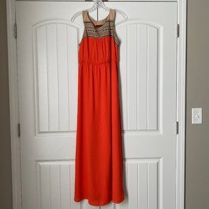 EUC THML Embroidered Grecian Maxi Dress - Medium